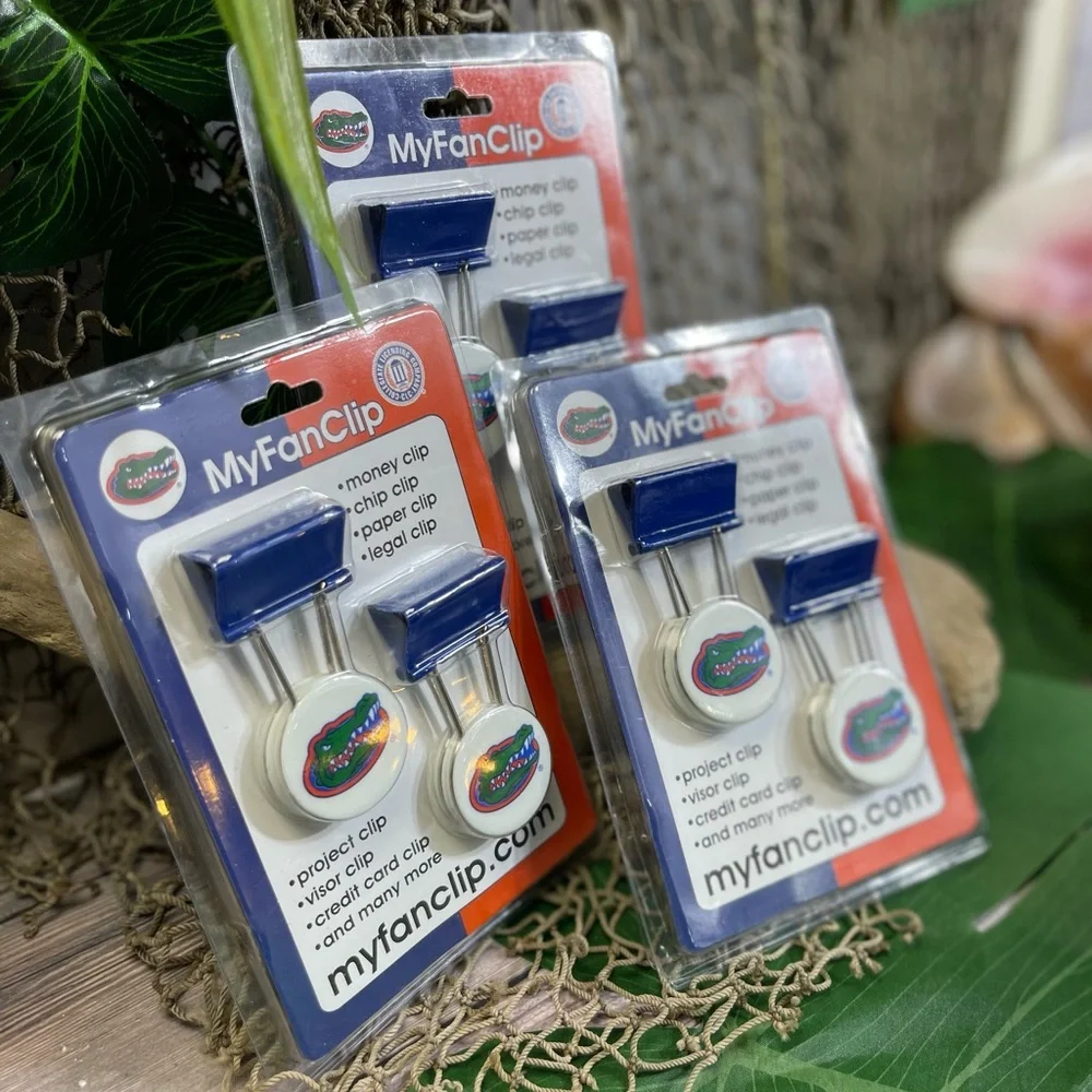 NIP 3 PKs University of Florida Gators Football Official Seal Clips BUNDLE Lot
